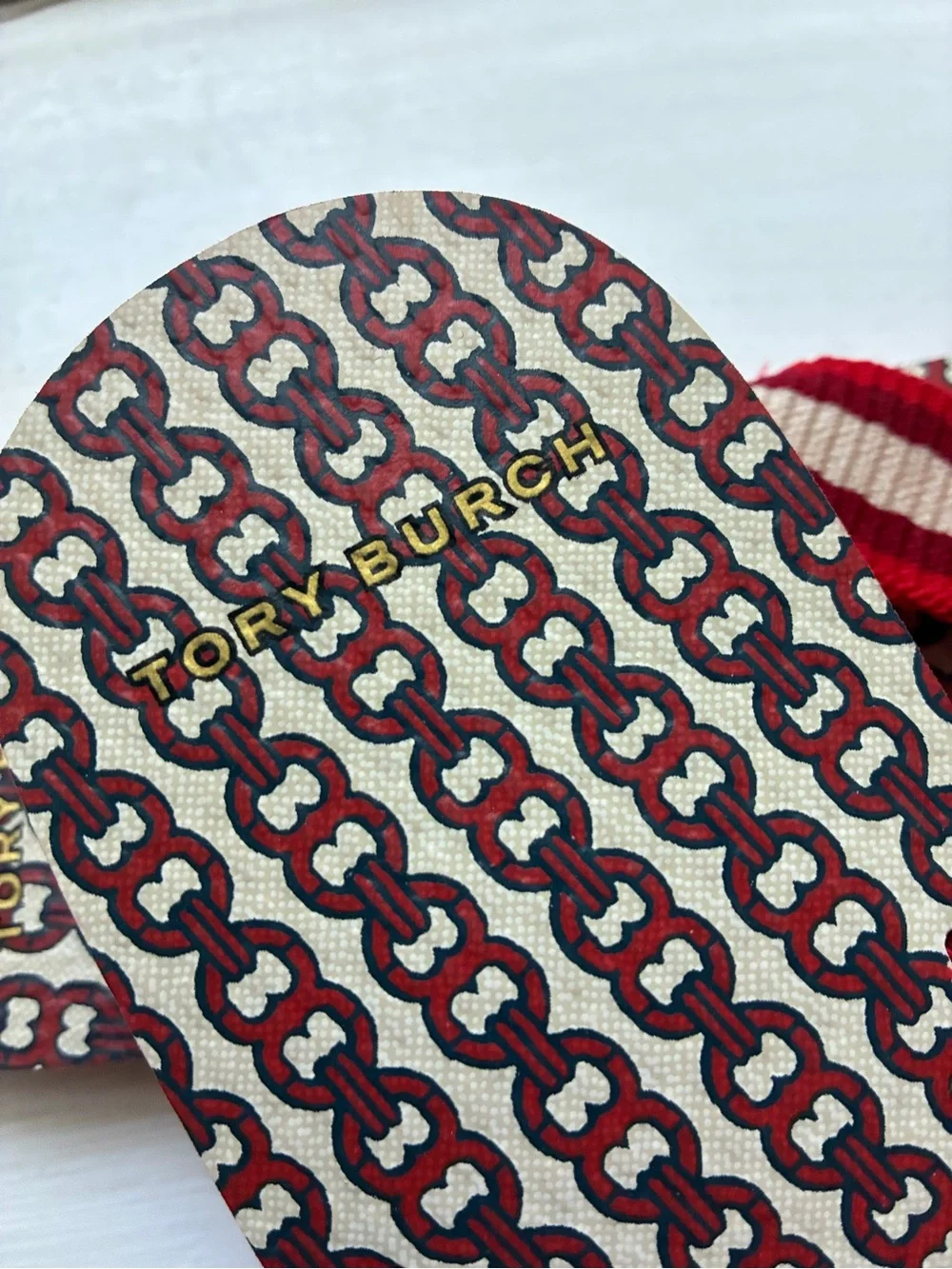 Tory Burch Gemini Link Thin Flip-Flop Sandals - Red (NWOB)